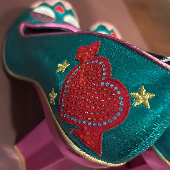 Irregular Choice Size 7.5/38 - Very Funky Teal and Pink 3" Star Shaped Heels - Picture 8 of 16
